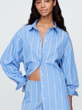 Gap × DÔEN Organic Cotton Poplin PJ Shirt XXS